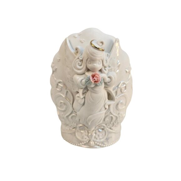 Vintage Precious Moments Angel Vase With Peace Poem Text 1995 Enesco Corp Cerami - Picture 11 of 12